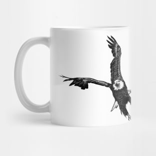 Flying Eagle - bald eagle black & white Mug